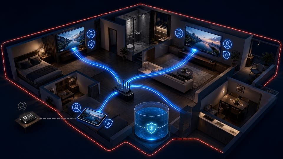 Deux téléviseurs ou plus : préparer une installation IPTV partagée — illustration du contexte d’utilisation