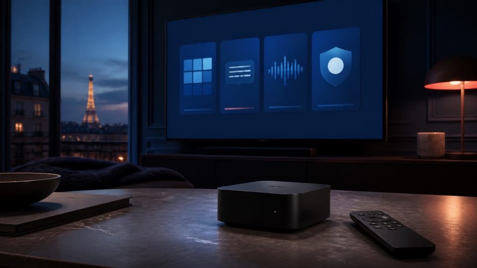 Application IPTV pour Apple TV : essayer la navigation à la télécommande — illustration du contexte d’utilisation