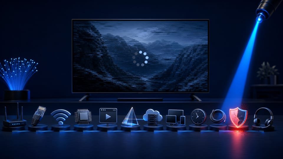 IPTV qui coupe sur la télévision : isoler le réseau et le lecteur — illustration du contexte d’utilisation