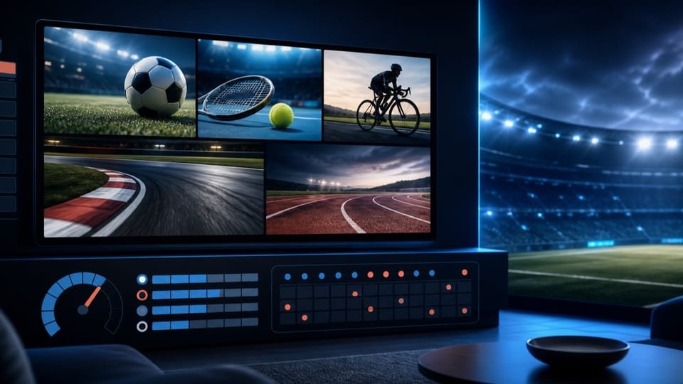 Sport sur grand écran : cadence, mouvement et retard du direct — illustration du contexte d’utilisation