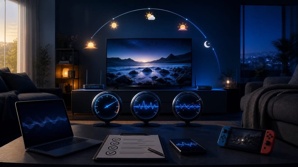 Test réseau IPTV : mesurer depuis le téléviseur aux heures utiles — illustration du contexte d’utilisation